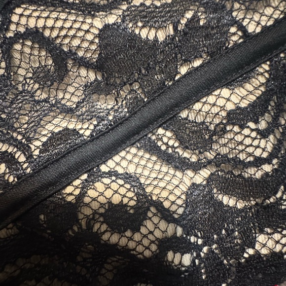 ALO Yoga Black Strapless Lace Bodice Maxi Dress with Sheer Skirt - Picture 2 of 5